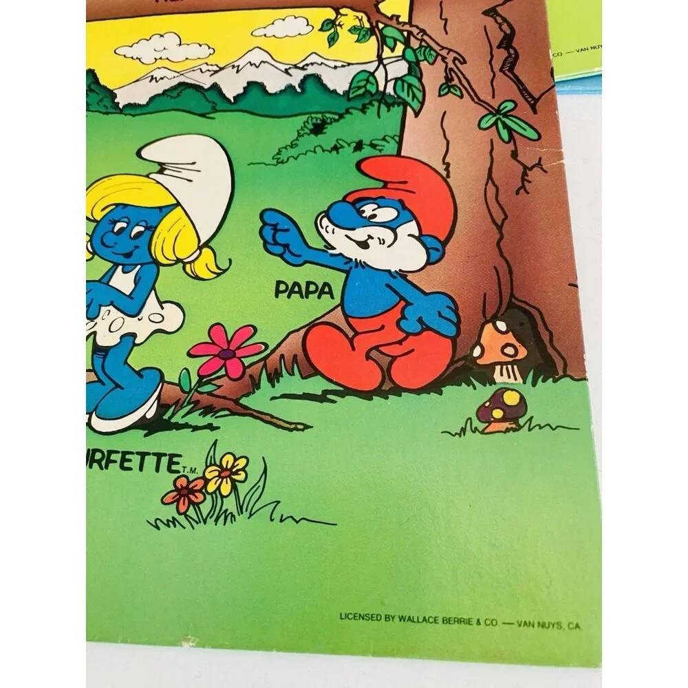6 Vintage 1982 Smurfs Pocket Folders Mead Wallace Berrie Collectable Smurfs